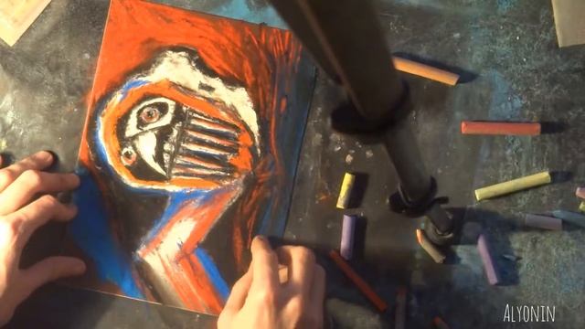 social hyperrealism, pastels on sandpaper, self-portrait,contemporary modern strange art