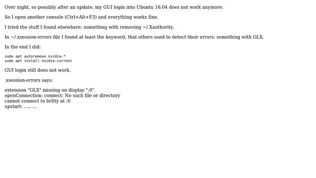 Ubuntu: No GUI shell in Ubuntu 16.04 after update - NVIDIA graphics card смотреть онлайн