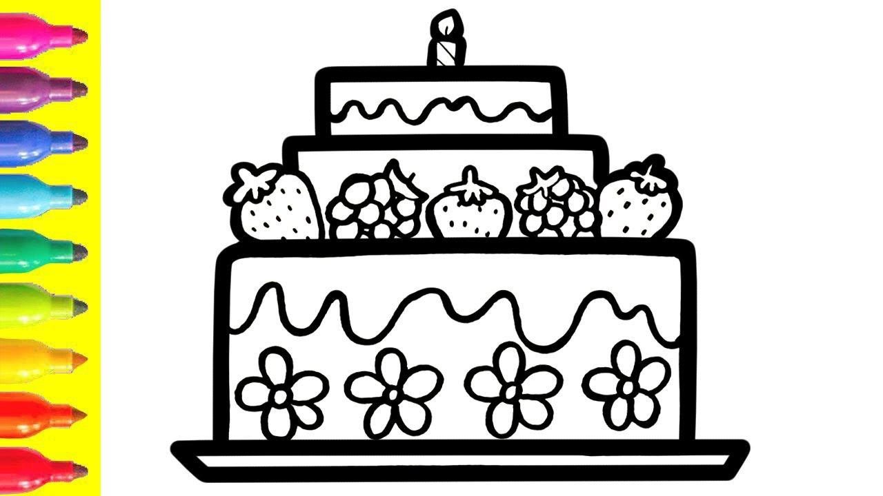How To Draw A Cake With Berries For Kids|Bolalar Uchun Rezavorlar Bilan Tortni Qanday Chizish Mumkin