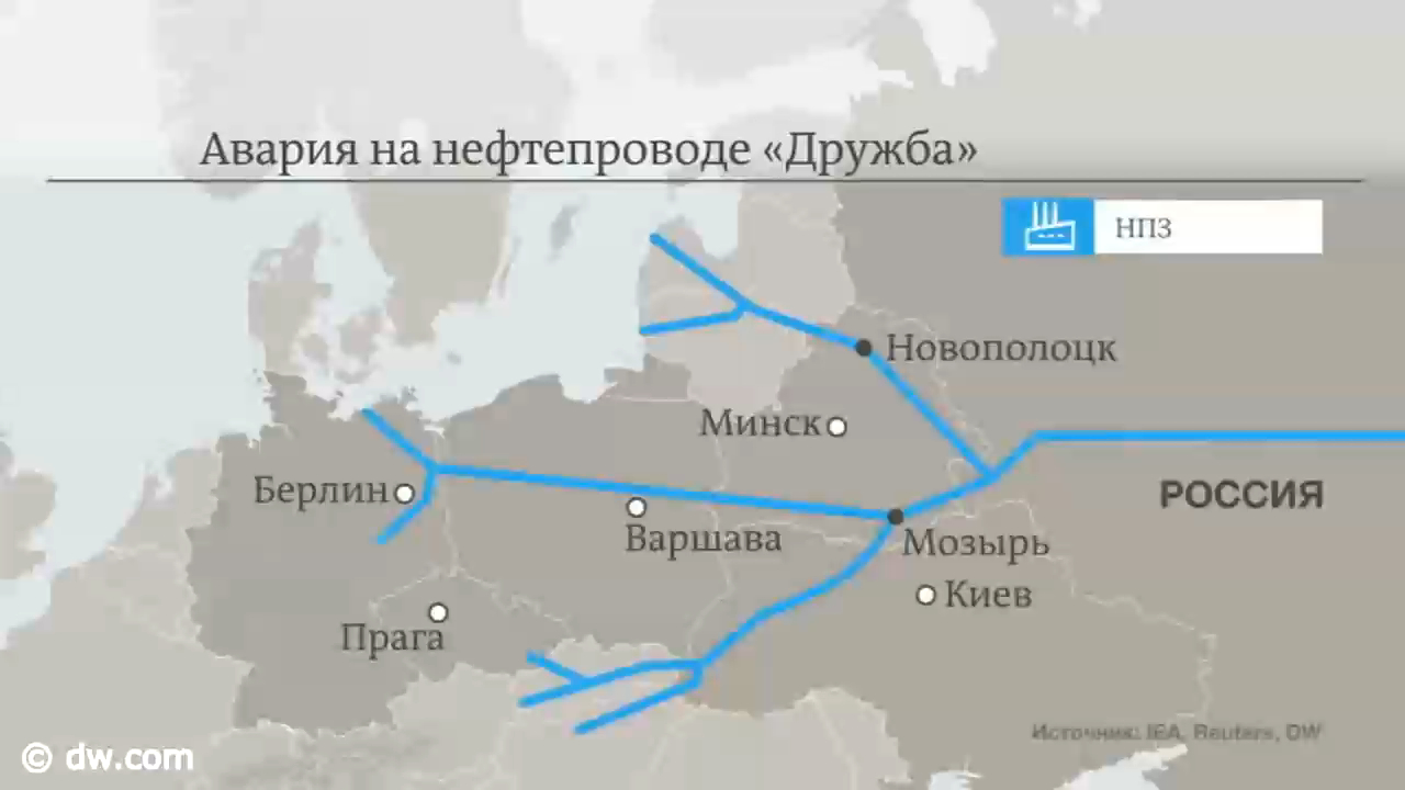 Карта нефтепроводов дружба