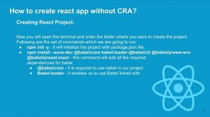 How to create react app without create-react-app or CRA | REACTJS