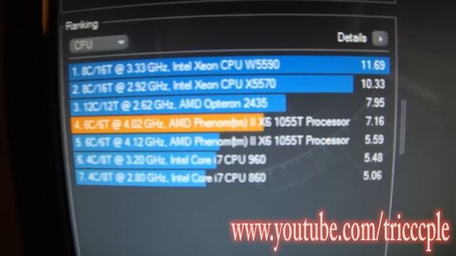 Cinebench R11,5 on AMD Phenom II X6 1055T at 4Ghz смотреть онлайн