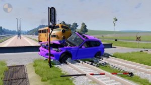 Big & Small Cars vs Train ? BeamNG.Drive