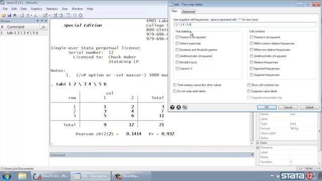 Stata® tutorial: Crosstabs and chi-squared tests calculator смотреть онлайн