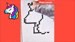 Как нарисовать Единорога по клеточкам в стиле Пиксель Арт Простые рисунки по клеточкам Pixel Art