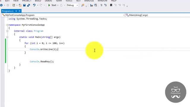For Loop In C#  | C# Tutorial | Tutorial in Tamil | Tamil Programmer
