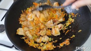 Берём мясо, гречку, овощи и готовим вкусный и быстрый обед или ужин