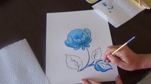 Учимся рисовать гжельскую розу!