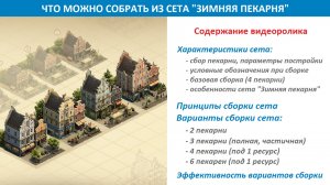 Какие сборки Зимней Пекарни (Winter Bakery) из зимнего ивента 2020 можно собрать в Forge of Empires