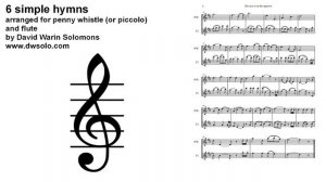 6 simple duets based on hymns, for penny whistle (or piccolo) and flute