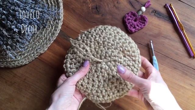 Корзинка Хюгге! Как вязать корзинку из джута и хлопкового шнура. Читайте описание.
