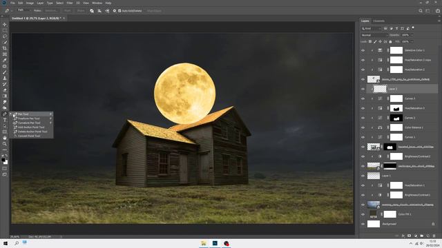 Photoshop Magic: Transforming Your House with a Big Moon смотреть онлайн