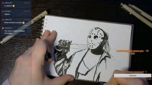 С ПЯТНИЦЕЙ 13! =) Рисую Джейсона Вурхиза/ Заполняю скетчбук