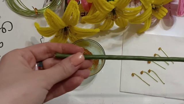 Лилии из синельной проволоки!