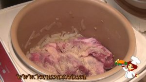 Тушеная свинина, рецепт приготовления в мультиварке