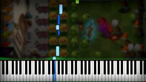 Plants Vs Zombies 2 - Theme Song (Modern Day) Piano Tutorial (Sheet Music + midi) Synthesia cover