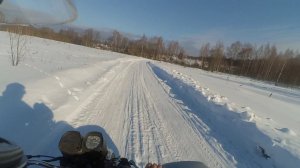 Покатушки на Иж Юпитер 5 с коляской зимой