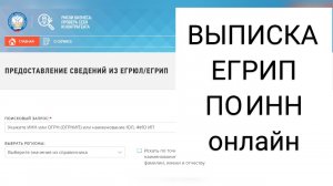 ВЫПИСКА ИЗ ЕГРИП ПО ИНН НА САЙТЕ НАЛОГОВОЙ