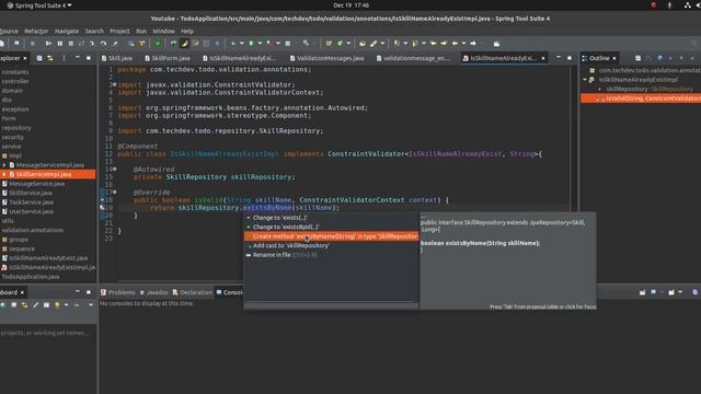 Mastering Custom Validation Annotations in Spring Boot | isSkillNameAlreadyTaken Example