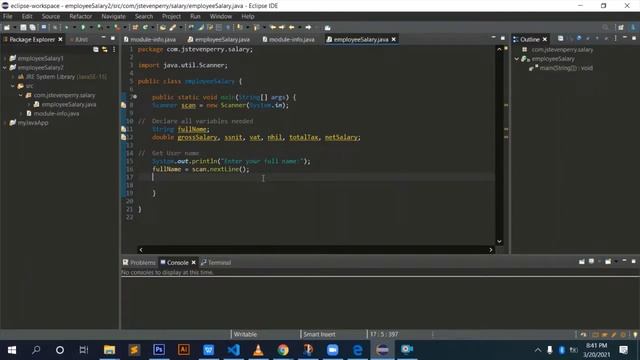 How to create a simple program to calculate employee salary after tax in Java using Eclipse