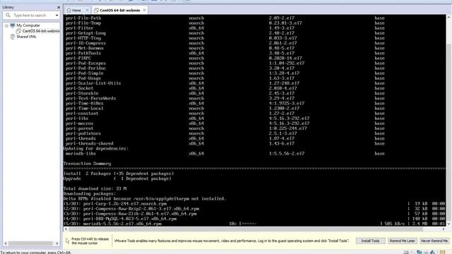 How to install CentOS 7 + LAMP server + webmin on vmware (Linux, Apache, MySQL, PHP7.1 & webmin)