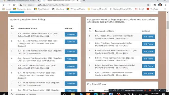 GGTU EXAM FORM 2021 REGULAR/NC/Ex-STUDENT DATE REMINDER !! HELP DESK FORM FOR STUDENT !!