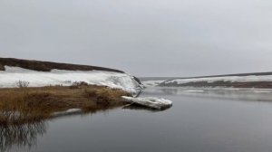 Седловая Северный Воркута 19.05.2021 ледоход река Воркута тундра Водокачка