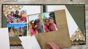 Tips for Stamping Success | Scrapbook Ideas for 11 Photos on a Double Page Hiking Layout