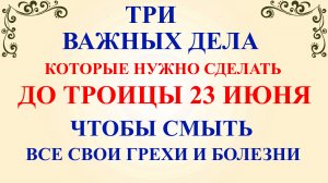 Три дела которые нужно сделать ДО ТРОИЦЫ 23 июня. Троица и Троицкая Суббота. Молитвы на Троицу