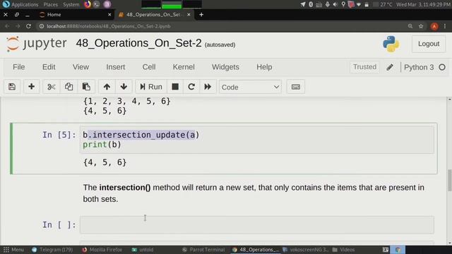 #48 Operations On Set In Python | Union , Update , Intersection, Symmetric Difference | Tech Bloode