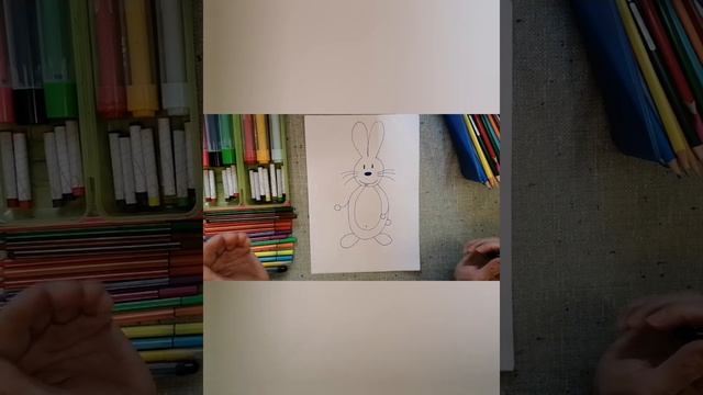 Зайчик рисование. смотреть онлайн