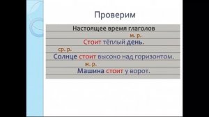 Род глаголов прошедшего времени. 3 класс. Школа России.