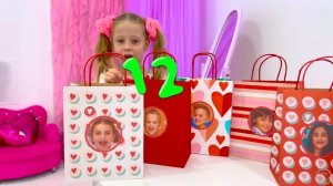 Настя и папа | Настя делает подарки друзьям на День святого Валентина | like Nastya