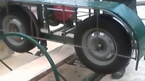самодельная ленточная пилорама на автомобильных колесах