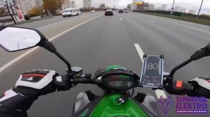 Электромотоцикл Z1000, поездка по городу