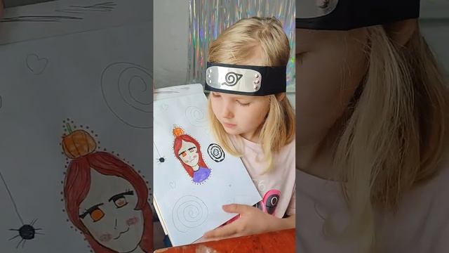 рисуем с девочками на тему Хэлуин, несколько техник в одном рисунке и собственная фантазия смотреть онлайн