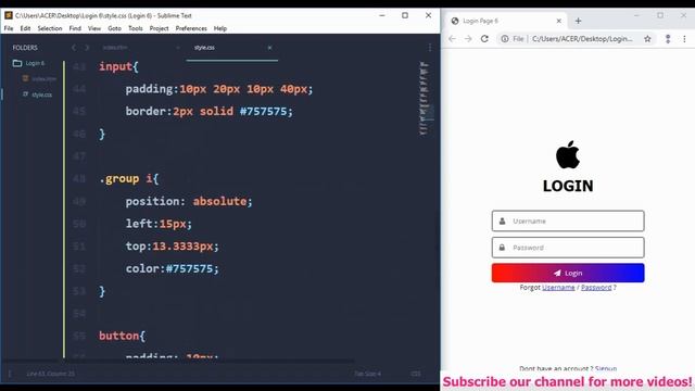 #6 - Login page using html and css | Responsive | Animation | Web design and development tutorials