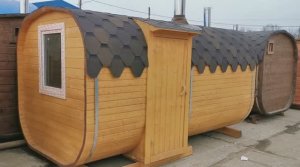 #ОБЗОР #Баня-квадро 4 метра с 2 лавками и откидным столом #баня-бочка