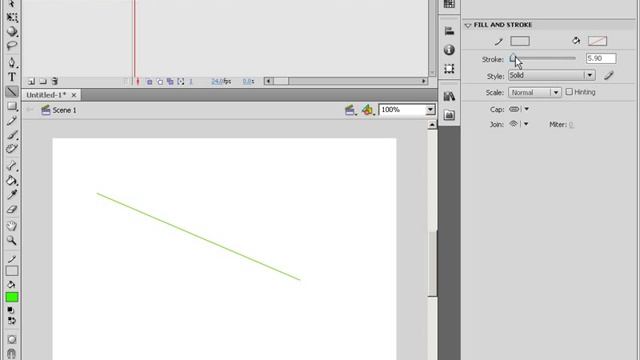Настройка линий обводки и заливки объектов в Adobe Flash(9/46) смотреть онлайн