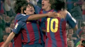 leo messi first goal for barcelona