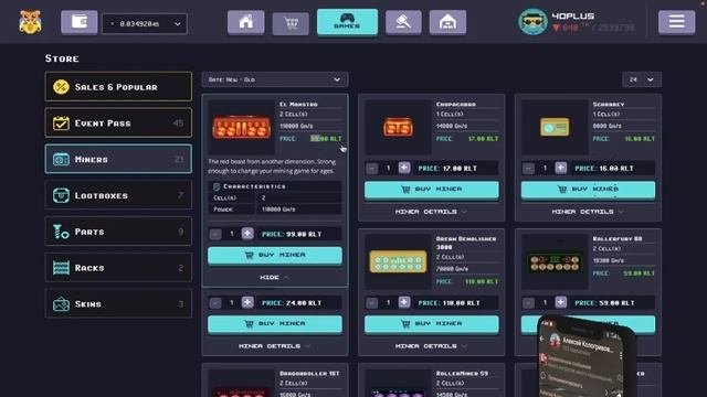 ROLLERCOIN полный разбор игры и пошаговый алгоритм в Mining