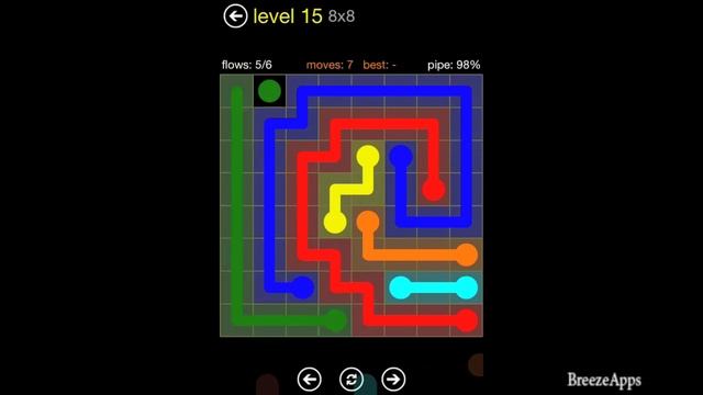 ‪Flow Free 8x8 level 15 (Regular Pack Medium)‬ смотреть онлайн