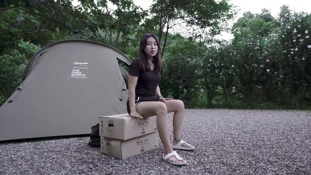 타프 없이 텐트 하나로 여름 솔로캠핑 하기 🏕️ 양꼬치 향라새우 . 캠핑 브이로그 .
