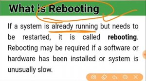 Computer Basics -Booting/Rebooting/Cold Boot /Warm Boot