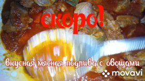 мясная подлива с овощами.