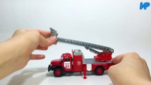 Машинки для Детей. Пожарная Машина. Технопарк ЗИЛ 131 со звуком и светом. Игрушки Рядом