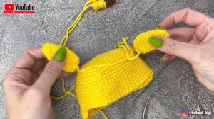 Шапка крючком. Вяжем шапку жираф для куклы за час. Кукла тильда #Шапкакрючком