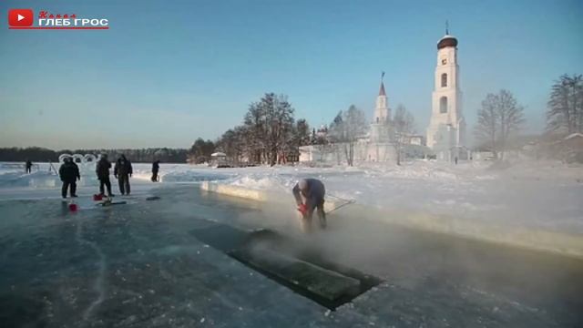 Подготовка к крещенским купаниям в Раифском Богородицком монастыре в Татарстане
