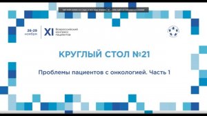 XII ВКП КС21 Ч1 Проблемы пациентов с онкологией