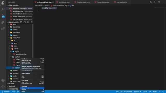 Understanding the laravel blade template layout and inheritance | Fullstack Laravel Vue js | Part 4